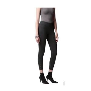 Simply Vera Wang Womens Black High Rise Knit Lace Up Leggings Plus Sz XXL New